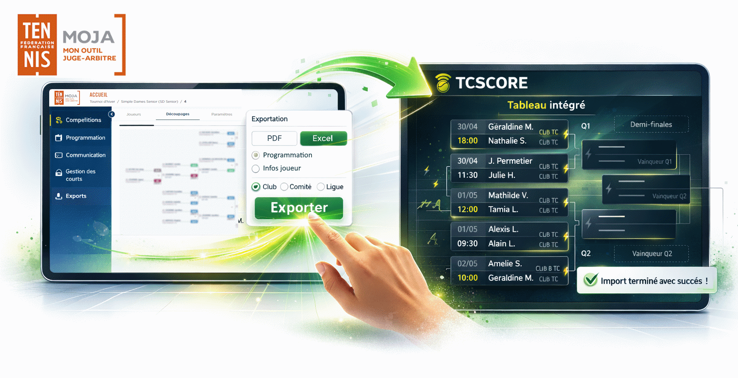 Importer les matchs et tableaux de tournois