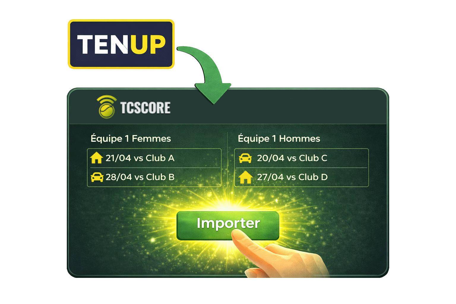 Importer les matchs de rencontres par équipes